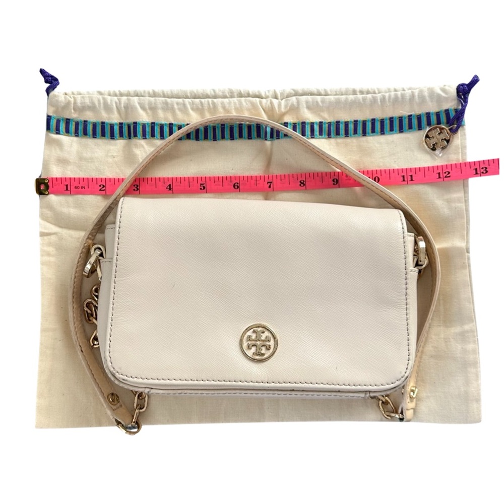 Tory Burch White Calfskin Leather Clutch Purse